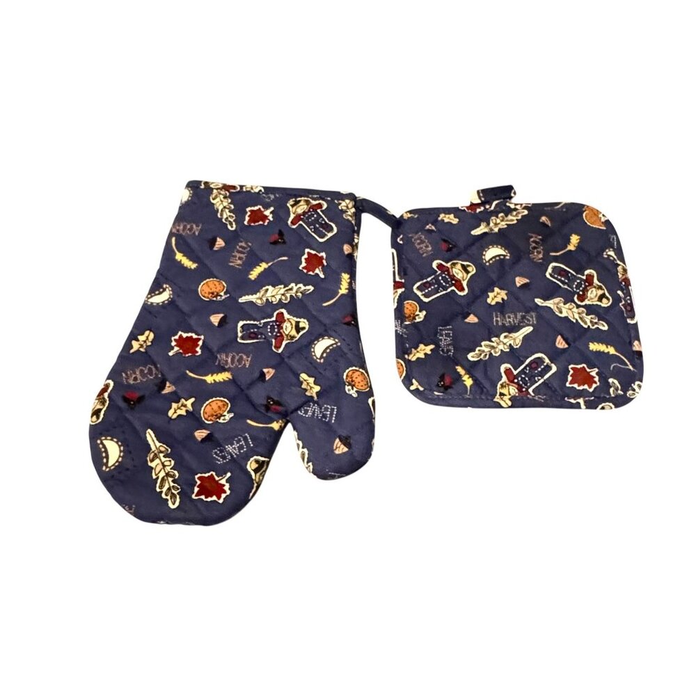 Autumn Harvest Oven Mitt & Pot Holder Set